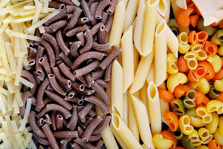 Different types of pasta, macro viewの写真素材