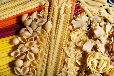 Different types of pasta, macro viewの写真素材