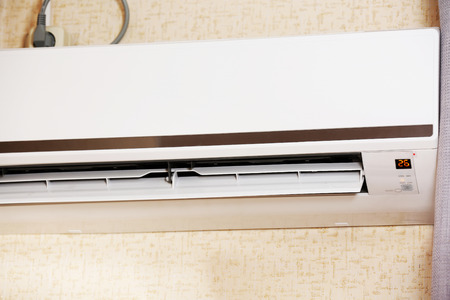 Air conditioner on wall backgroundの写真素材