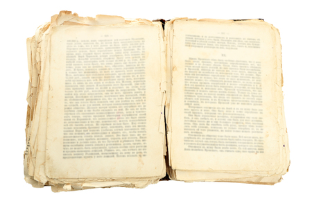 Old book, isolated on whiteの写真素材