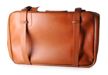 Suitcase isolated on whiteの写真素材