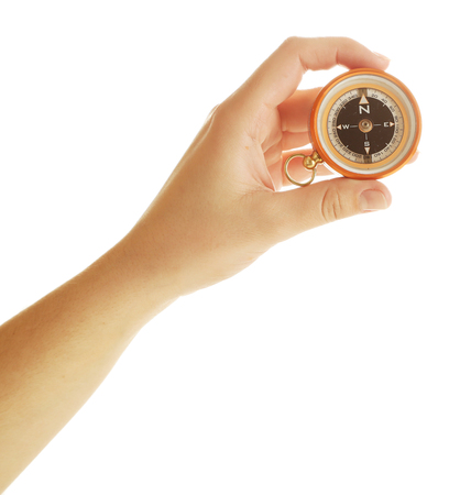 Female hand with compassの写真素材