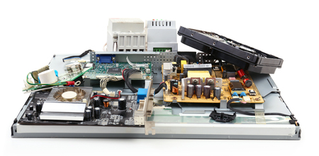 Electronic waste isolated on white