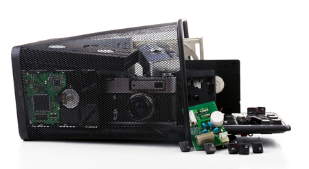 Electronic waste isolated on white