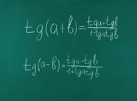 Math formulas on blackboard background