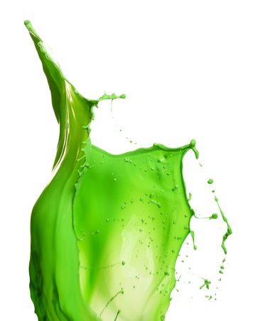 Paint splashing isolated on whiteの写真素材