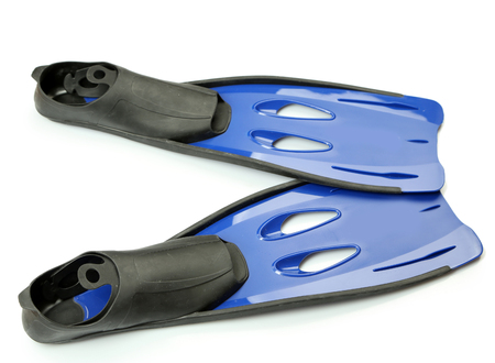 Pair of flippers isolated on whiteの写真素材