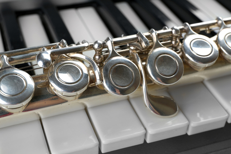 Flute and piano close upの写真素材