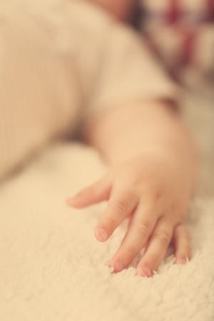 Baby hand, closeupの写真素材