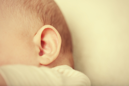 Baby ear, closeupの写真素材