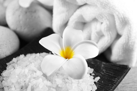Spa still life with white flower, closeupの写真素材
