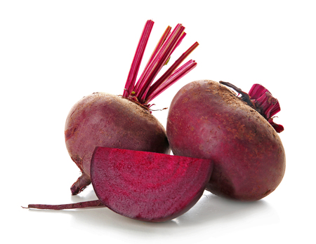 Young beets isolated on whiteの写真素材