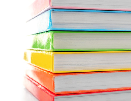 Colorful books isolated on whiteの写真素材