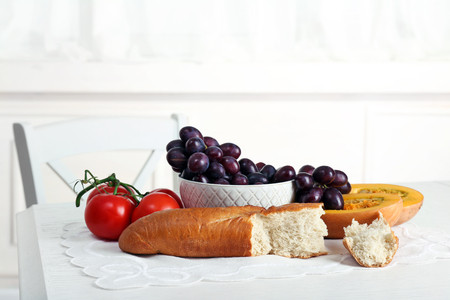 Set of products on light backgroundの写真素材