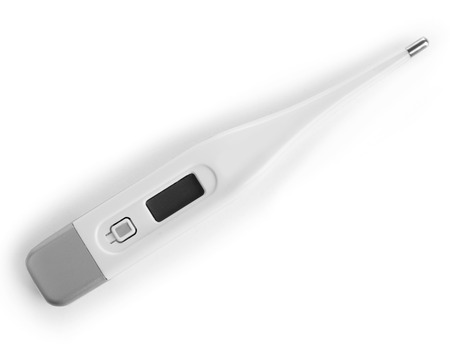 Medical digital thermometer isolated on whiteの写真素材