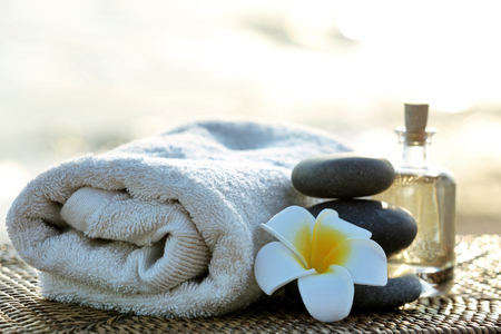 Beautiful spa composition outdoorsの写真素材