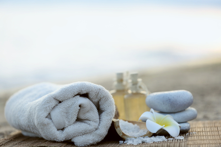 Beautiful spa composition outdoorsの写真素材