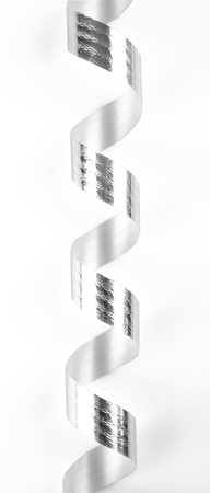 Silver serpentine isolated on whiteの写真素材