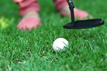 Female golf player at golf course