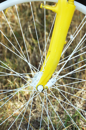 Closeup photo of some bicycle partsの写真素材