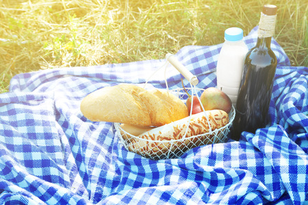 Outdoors picnic, close-upの写真素材