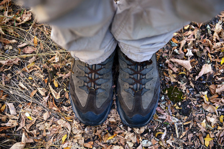 Man's legs on the road