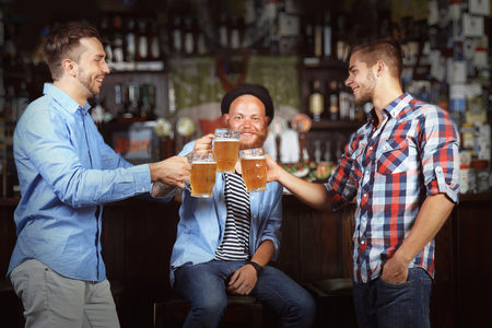 Young people in a barの写真素材