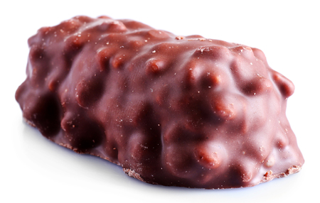 crispy candy bar, isolated on whiteの写真素材