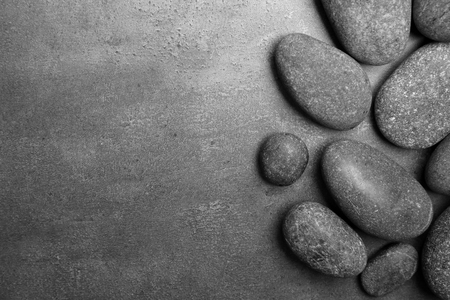 Spa stones on grey backgroundの写真素材