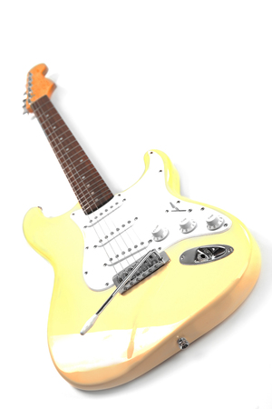 Electric guitar, isolated on whiteの写真素材