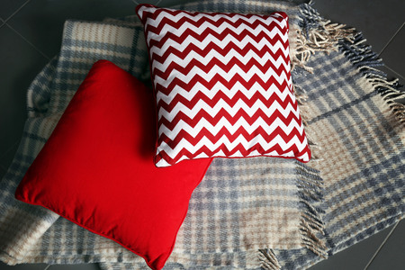 Multicoloured pillows closeupの写真素材