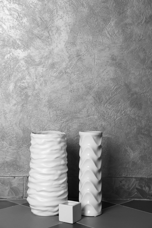 Home decor on grey wall backgroundの写真素材