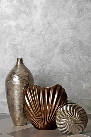 Home decor on grey wall backgroundの写真素材