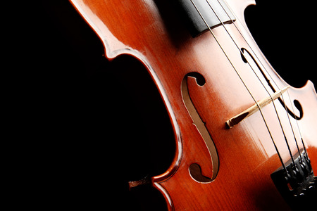Violin on dark backgroundの写真素材