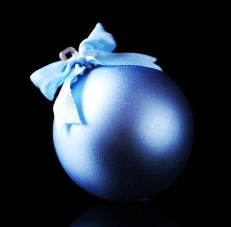 Beautiful Christmas ball on black backgroundの写真素材