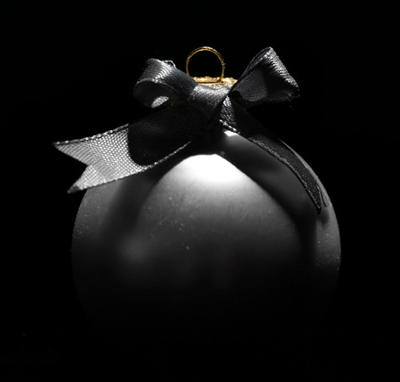Beautiful Christmas ball on black backgroundの写真素材