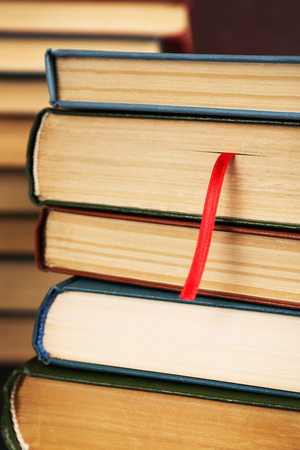 Pile of books, close-upの写真素材