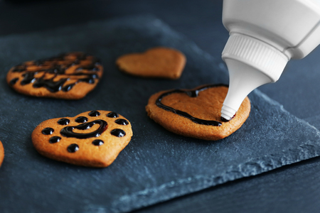 Cookies decorating processの写真素材