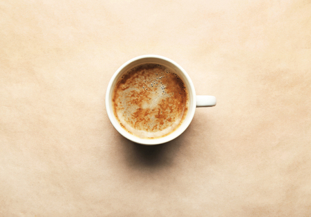 Cup of coffee, top viewの写真素材