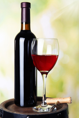 Wine on blurred natural backgroundの写真素材