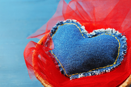St Valentines decor on wooden backgroundの写真素材