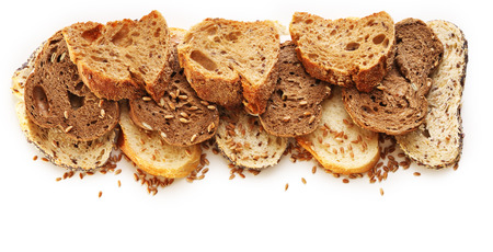 Sliced bread isolated on white
