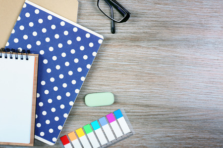 Office supplies on a table closeup