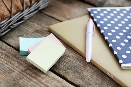 Office supplies on a table closeup