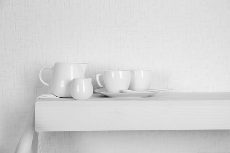 Tableware on a white backgroundの写真素材