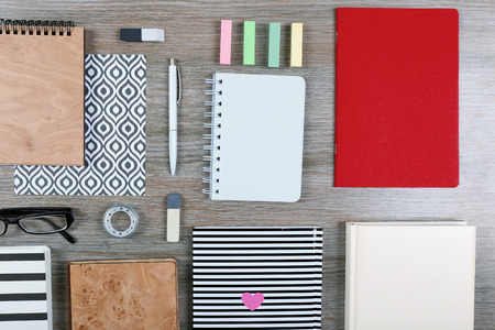Office supplies on a table closeupの写真素材