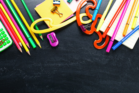Frame of stationery on black background