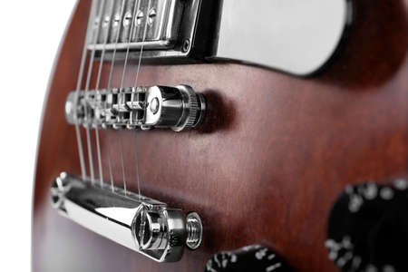 Brown electric guitar, close upの写真素材