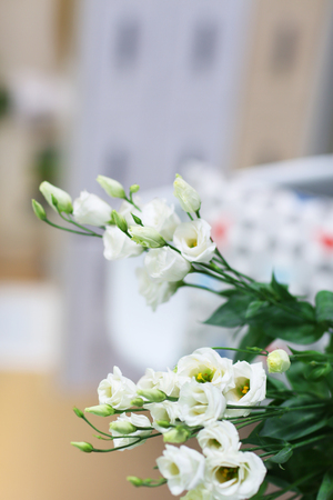 Beautiful bouquet of white flowers, close upの写真素材