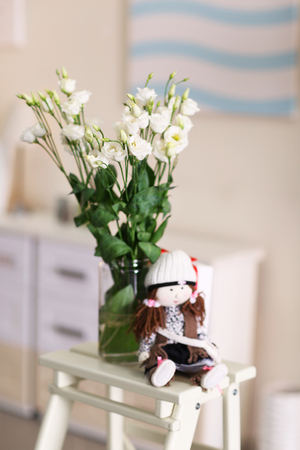 Beautiful bouquet of white flowers, close upの写真素材